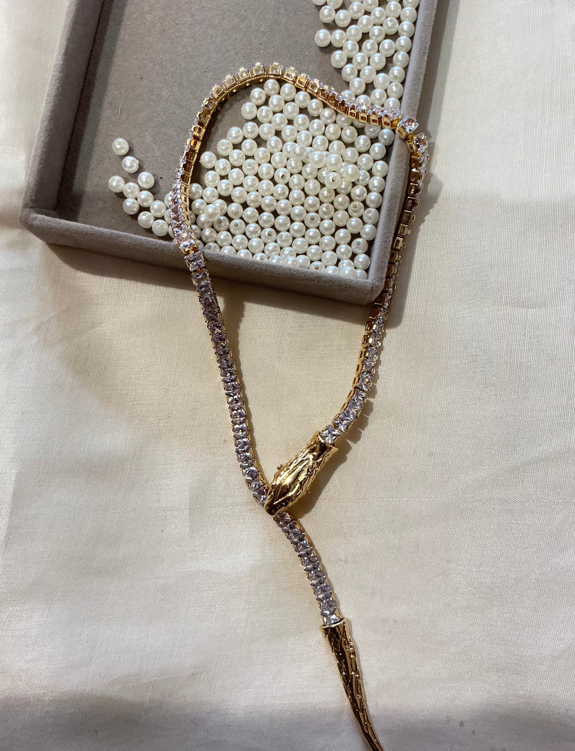 Crystal Viper Gold Necklace