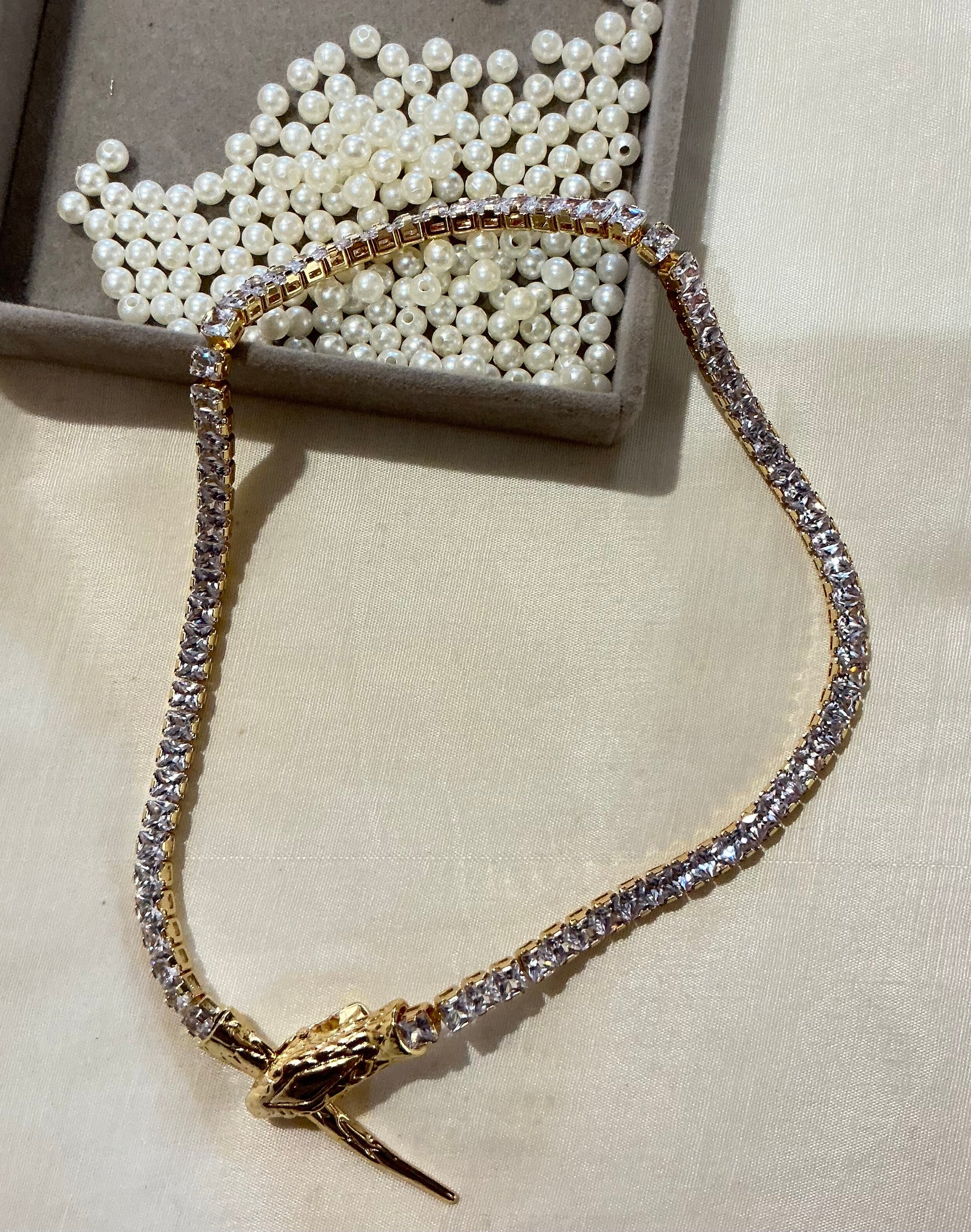 Crystal Viper Gold Necklace